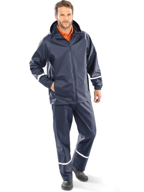 Vestes à personnaliser RESULT Veste imperméable Prism PU avec bandes réfléchissantes 