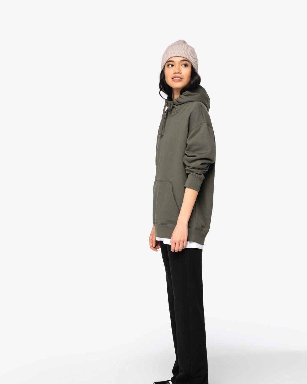 Sweat-shirts personnalisable NATIVE SPIRIT Sweat-shirt écoresponsable à capuche à épaules tombantes molleton gratté unisexe