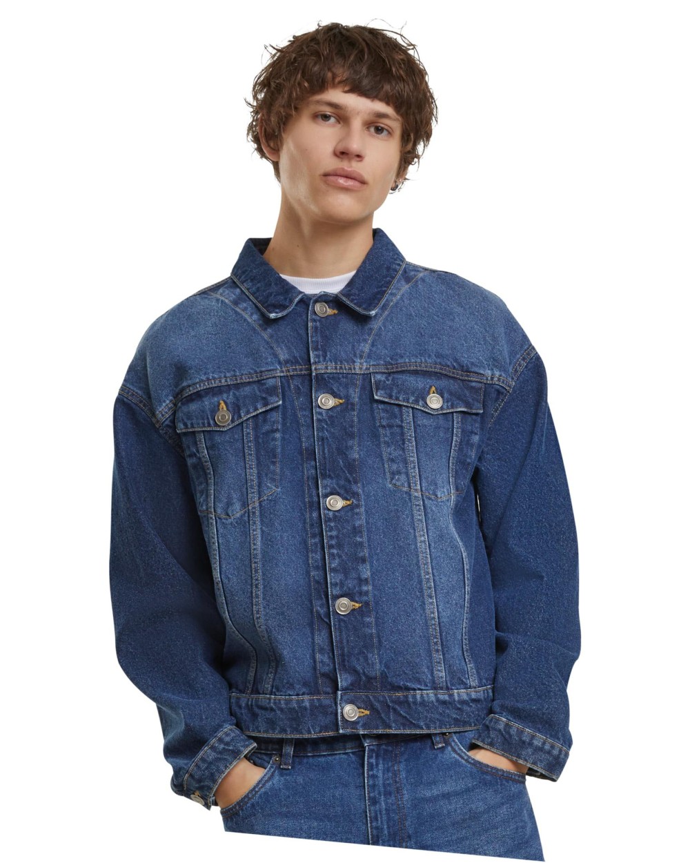 Vestes personnalisable BUILD YOUR BRAND Heavy Ounce Boxy Denim Jacket
