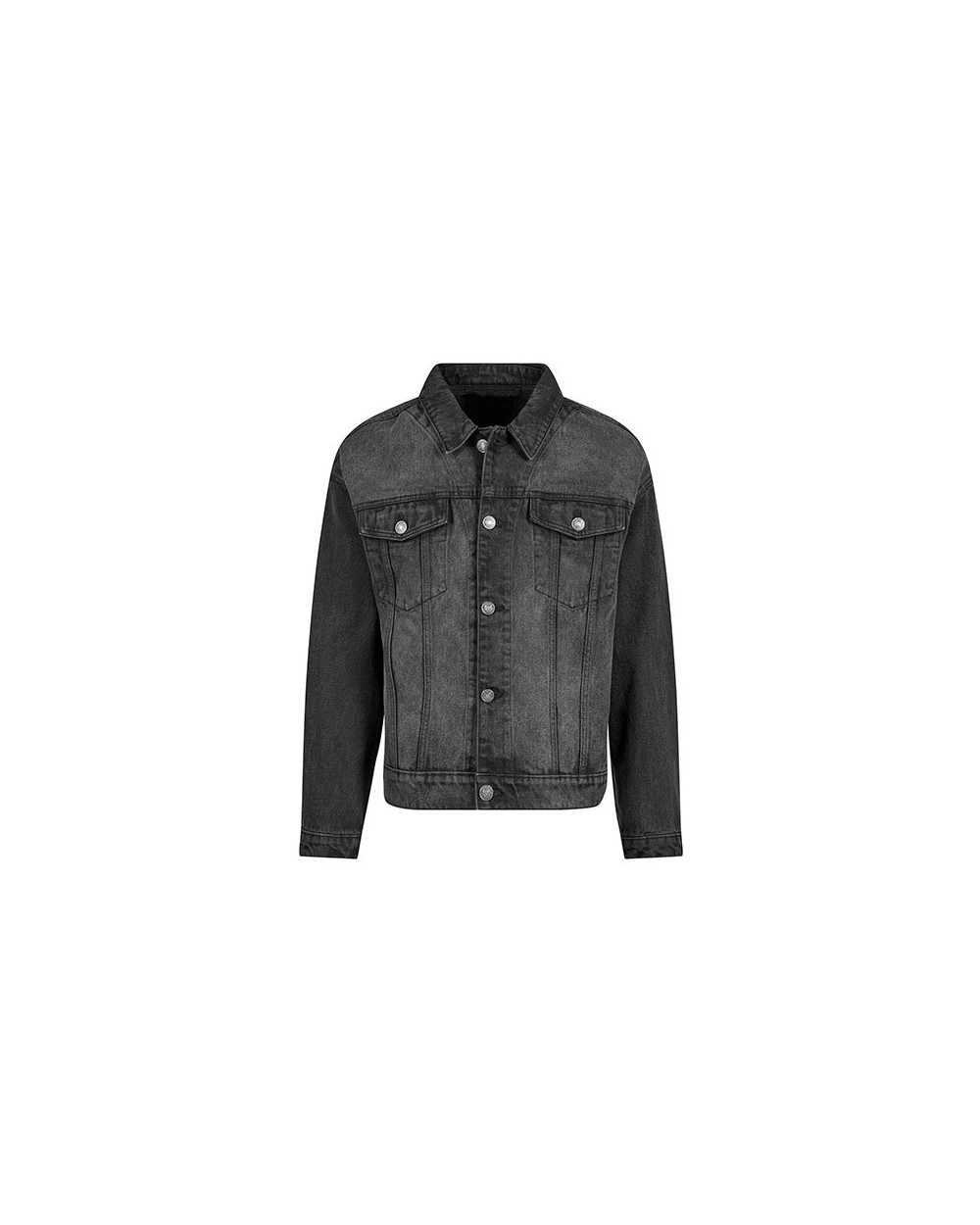 Jassen BUILD YOUR BRAND Heavy Ounce Boxy Denim Jacket voor bedrukking &amp; borduring