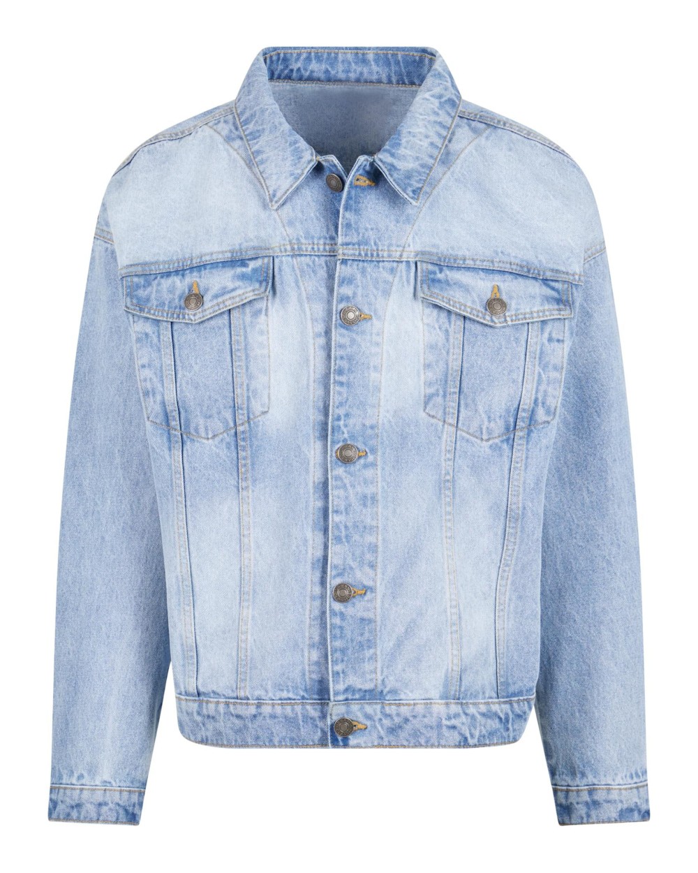 Jassen BUILD YOUR BRAND Heavy Ounce Boxy Denim Jacket voor bedrukking &amp; borduring