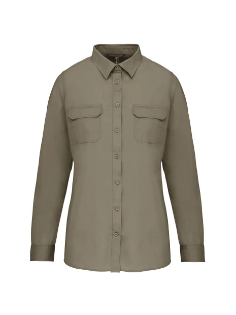 KARIBAN Chemise safari manches longues femme /api/colors/f670900e-42da-4667-ab56-d8f2804cba19 personnalisable