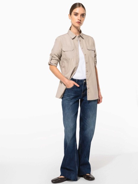 Chemises à personnaliser KARIBAN Chemise safari manches longues femme 