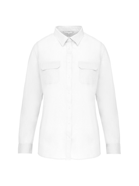 KARIBAN Chemise safari manches longues femme /api/colors/7a92cd2d-10d2-40b4-928b-296bb7487506 personnalisable