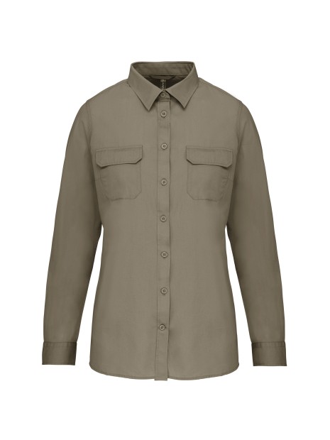 KARIBAN Chemise safari manches longues femme /api/colors/f670900e-42da-4667-ab56-d8f2804cba19 personnalisable