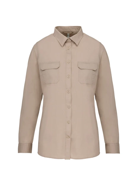 KARIBAN Chemise safari manches longues femme /api/colors/13a9f258-6ed5-4b44-b30c-6e7b15d934d4 personnalisable