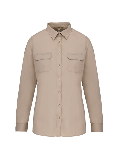 KARIBAN Chemise safari manches longues femme /api/colors/13a9f258-6ed5-4b44-b30c-6e7b15d934d4 personnalisable