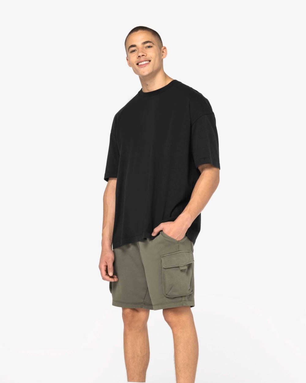 Bermuda's & Shorts NATIVE SPIRIT Duurzame verwassen herencargoshort van French Terry voor bedrukking &amp; borduring