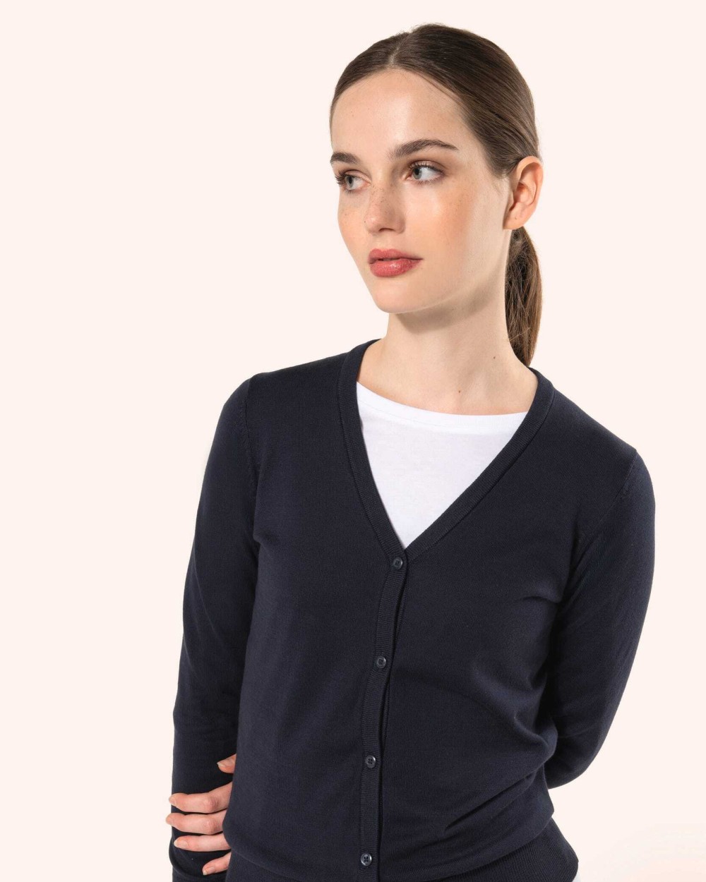 Truien KARIBAN Dames Supima® cardigan voor bedrukking &amp; borduring