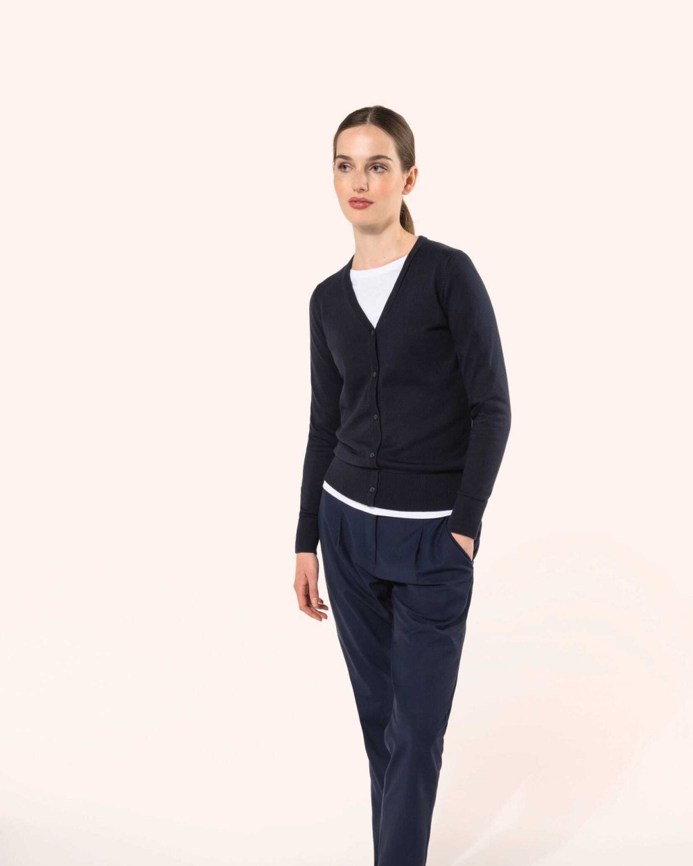 Truien KARIBAN Dames Supima® cardigan voor bedrukking &amp; borduring