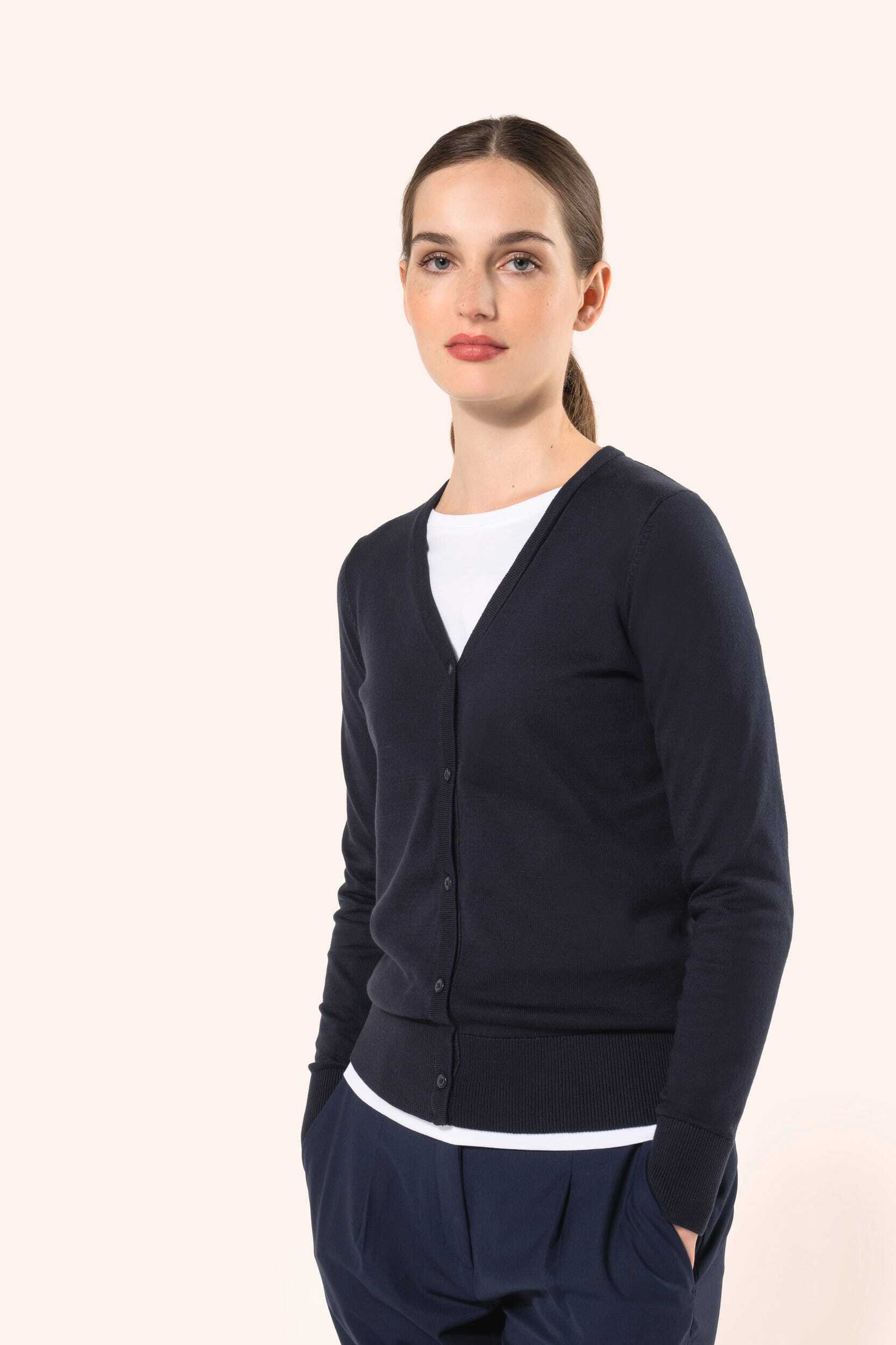 Pulls personnalisable KARIBAN Cardigan Supima® femme