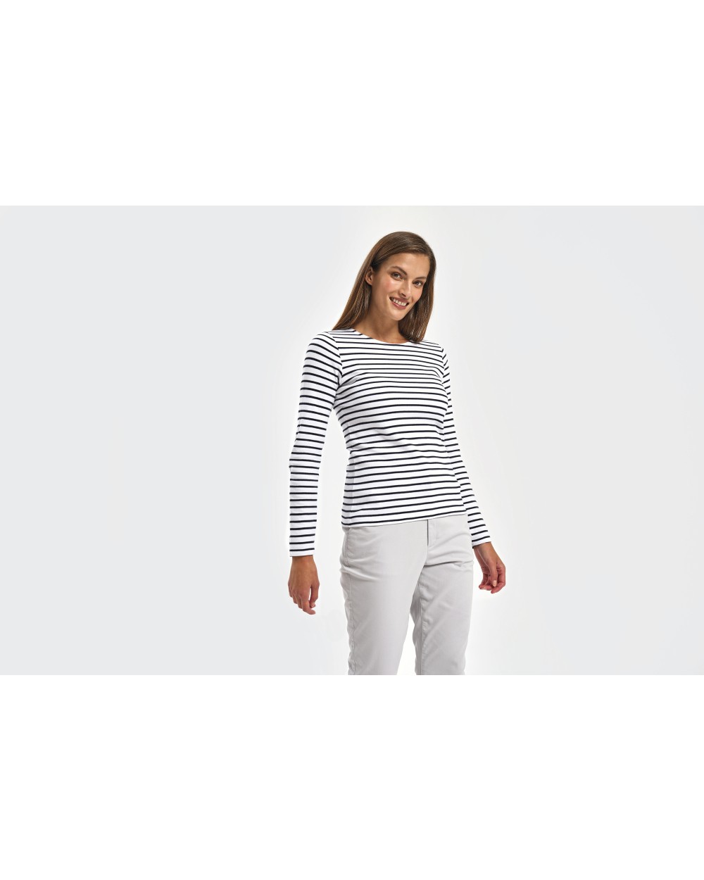 T-Shirts personnalisable ASQUITH & FOX Women´s Marinière Coastal Long Sleeve Tee