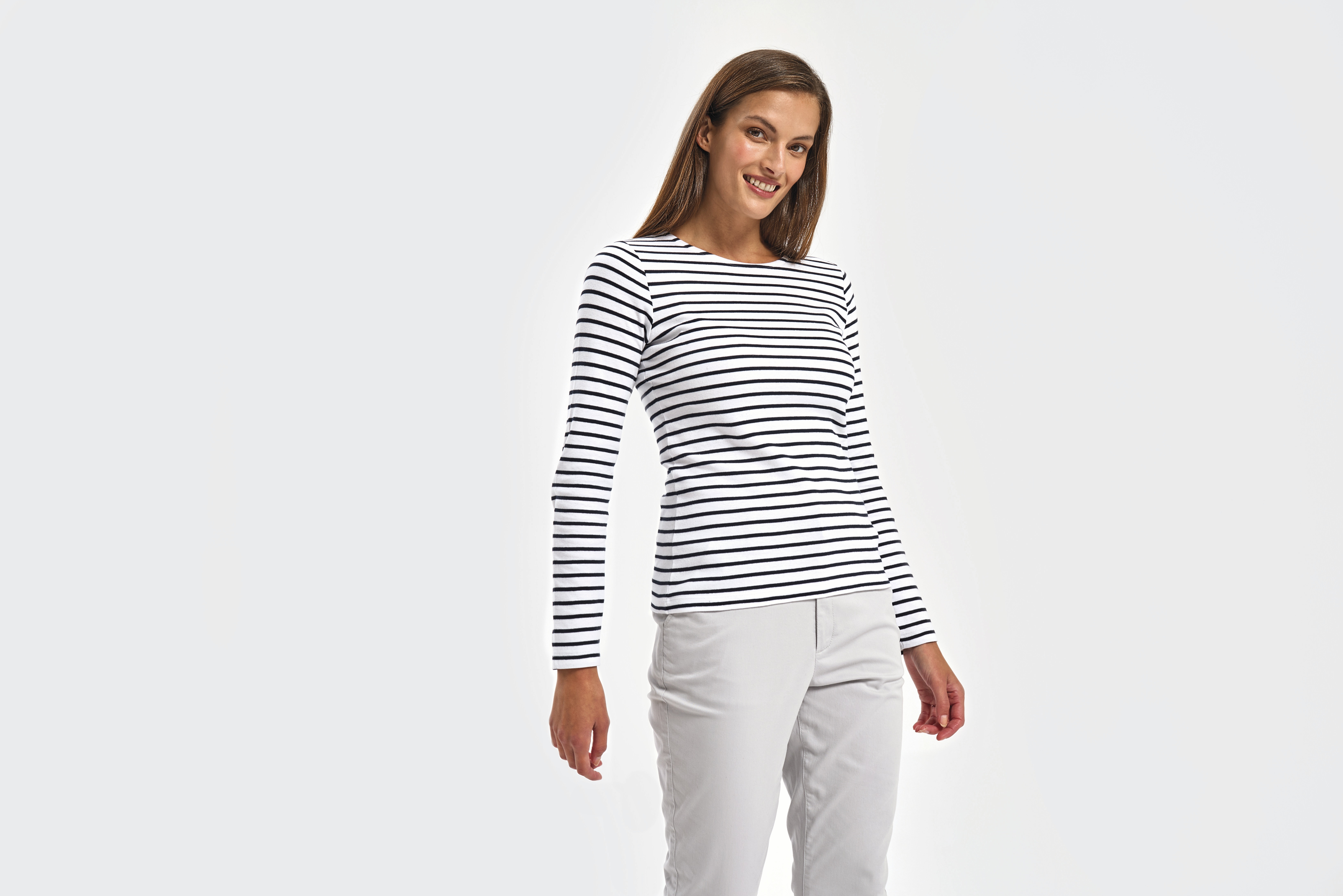 T-Shirts personnalisable ASQUITH & FOX Women´s Marinière Coastal Long Sleeve Tee