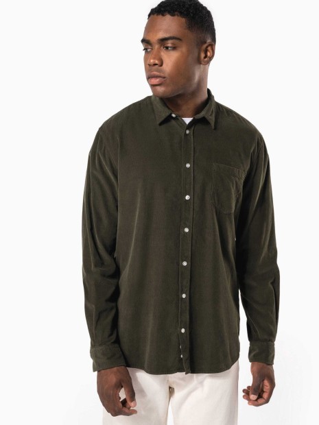 Chemises à personnaliser KARIBAN Chemise manches longues en velours homme 