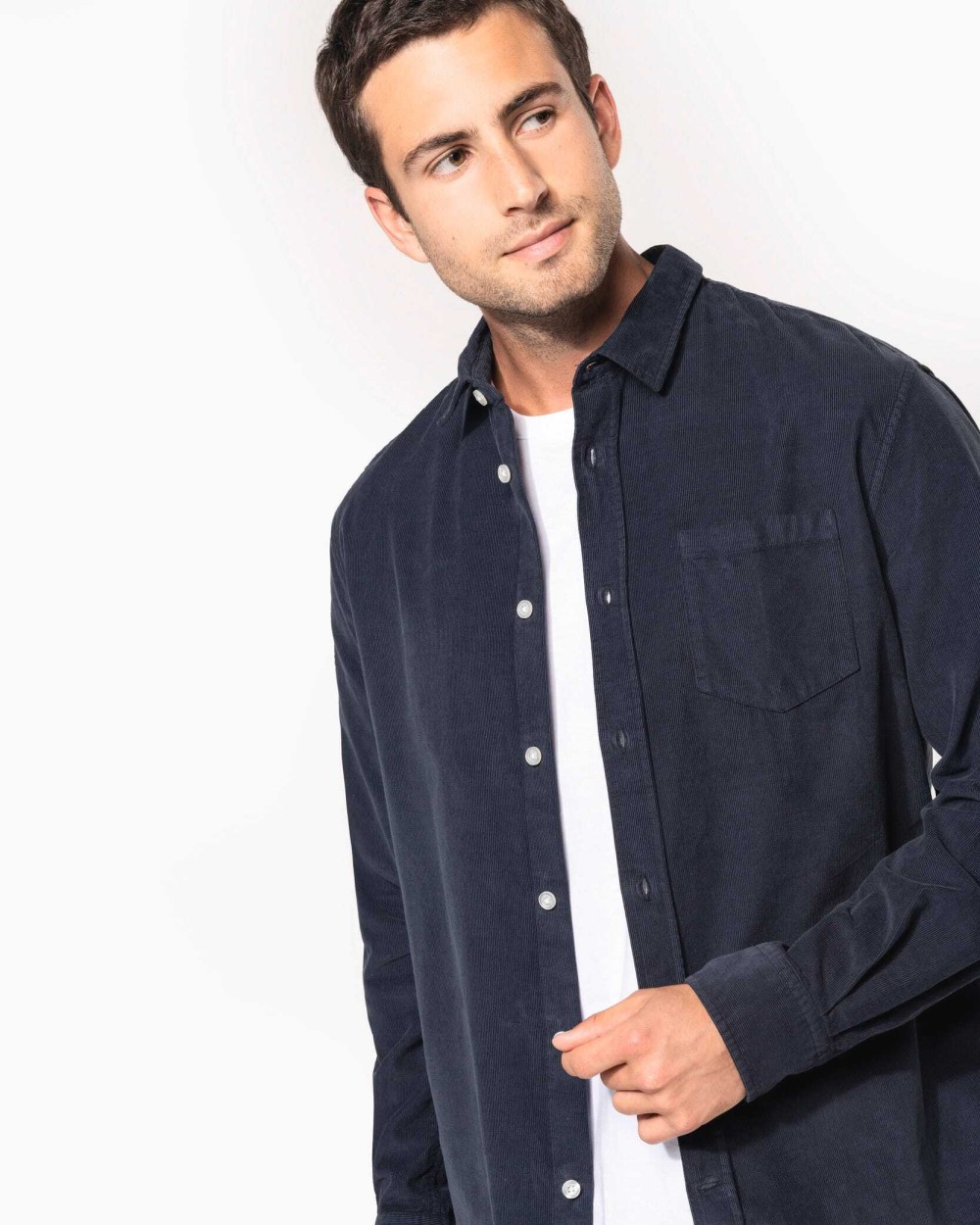 Chemises personnalisable KARIBAN Chemise manches longues en velours homme