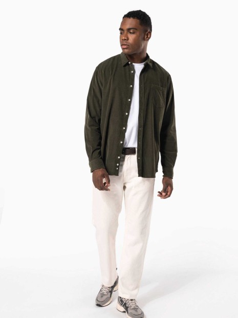 Chemises à personnaliser KARIBAN Chemise manches longues en velours homme 