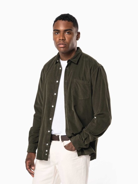 Chemises à personnaliser KARIBAN Chemise manches longues en velours homme 