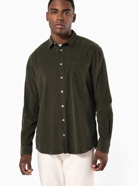 Chemises à personnaliser KARIBAN Chemise manches longues en velours homme 