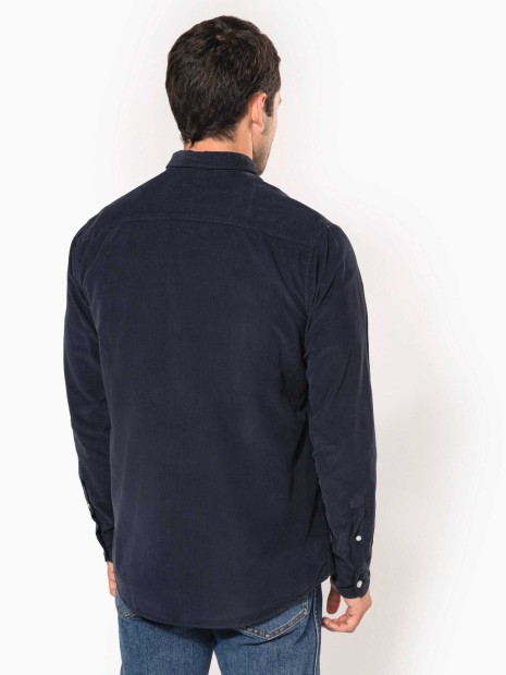 Chemises à personnaliser KARIBAN Chemise manches longues en velours homme 