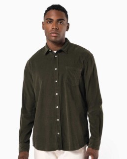 Chemise manches longues en velours homme