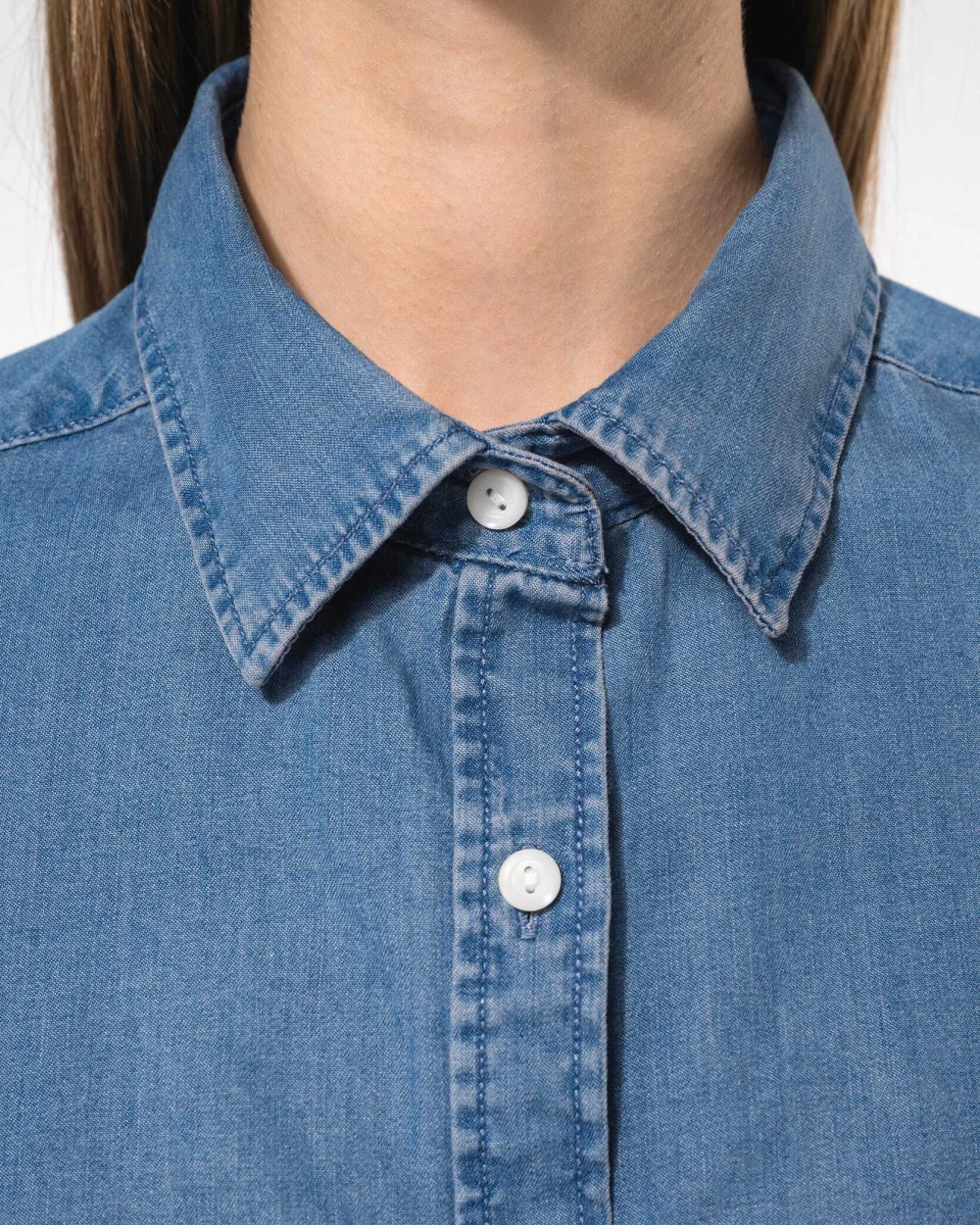 Hemden KARIBAN Damesblouse Denim voor bedrukking &amp; borduring