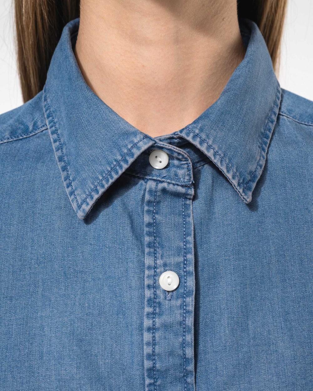 KARIBAN Damen Denimhemd Hemden personalisierbar