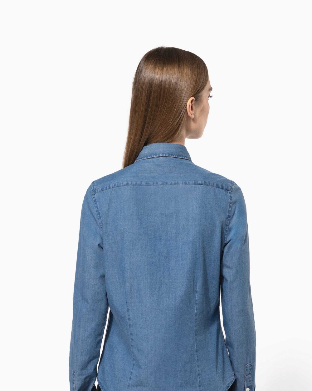 KARIBAN Damen Denimhemd Hemden personalisierbar