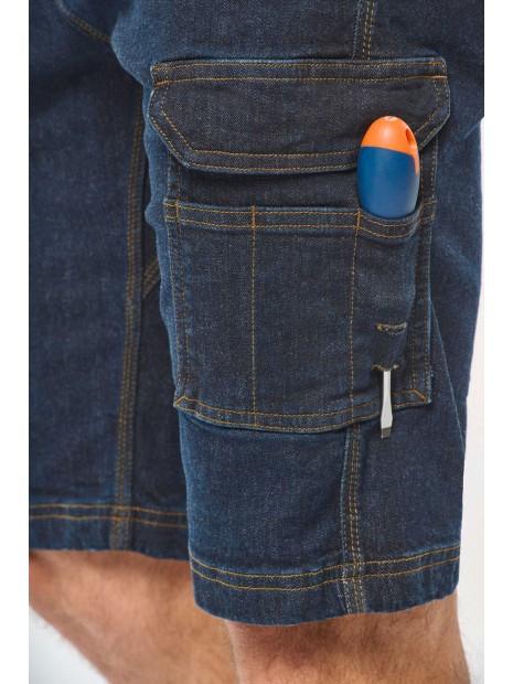 WK. DESIGNED TO WORK Bermuda denim multipoches homme  personnalisable