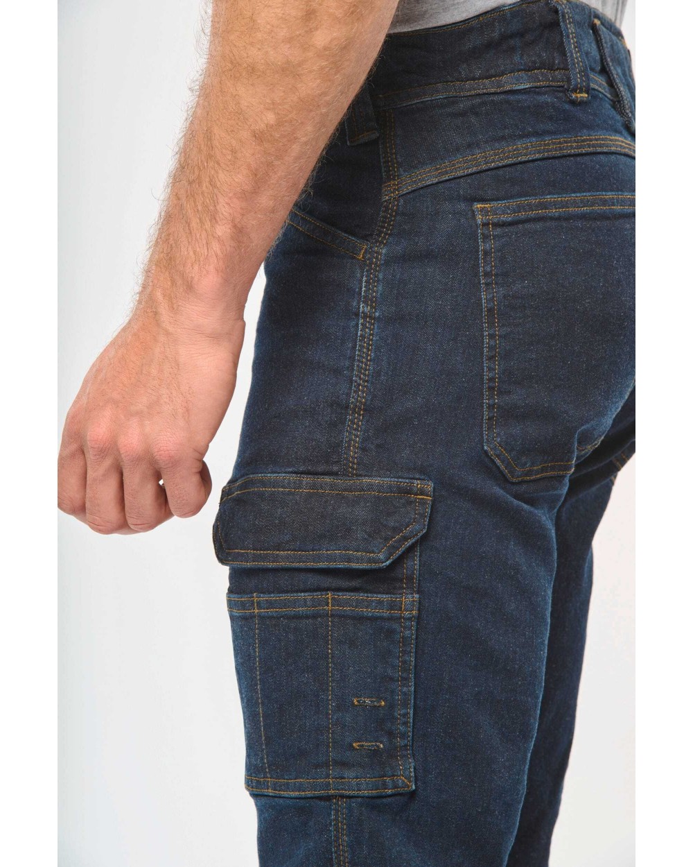 WK. DESIGNED TO WORK Bermuda aus Denim mit mehreren Taschen, für Herren Bermudas & Shorts personalisierbar