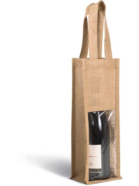 KIMOOD Sac porte-bouteille en jute  personnalisable