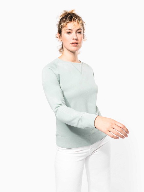 Sweat-shirts à personnaliser KARIBAN Sweat-shirt Bio col rond manches raglan femme 