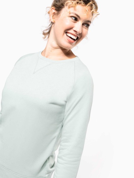 Sweat-shirts à personnaliser KARIBAN Sweat-shirt Bio col rond manches raglan femme 