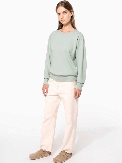 Sweat-shirts à personnaliser KARIBAN Sweat-shirt Bio col rond manches raglan femme 