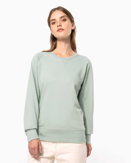 Sweat-shirts personnalisable Kariban Sweat-shirt Bio col rond manches raglan femme