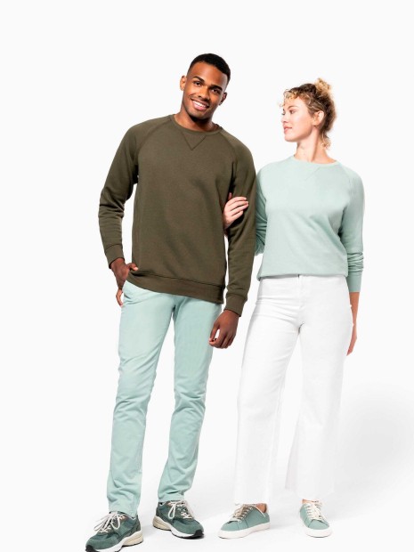 Sweat-shirts à personnaliser KARIBAN Sweat-shirt Bio col rond manches raglan femme 