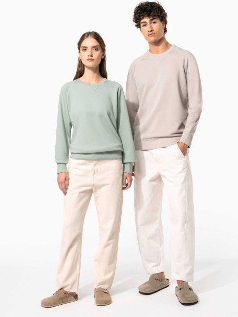 Sweat-shirts à personnaliser KARIBAN Sweat-shirt Bio col rond manches raglan femme 