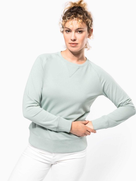 Sweat-shirts à personnaliser KARIBAN Sweat-shirt Bio col rond manches raglan femme 