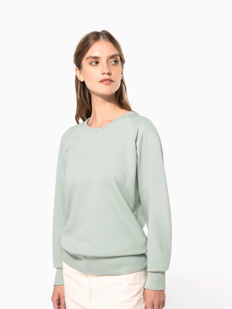 Sweat-shirts à personnaliser KARIBAN Sweat-shirt Bio col rond manches raglan femme 