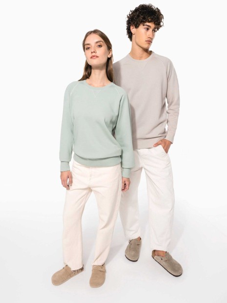 Sweat-shirts à personnaliser KARIBAN Sweat-shirt Bio col rond manches raglan femme 