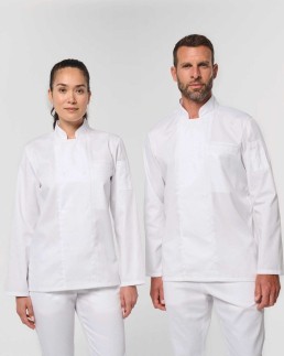 Veste de cuisine écoresponsable et respirante manches longues unisexe
