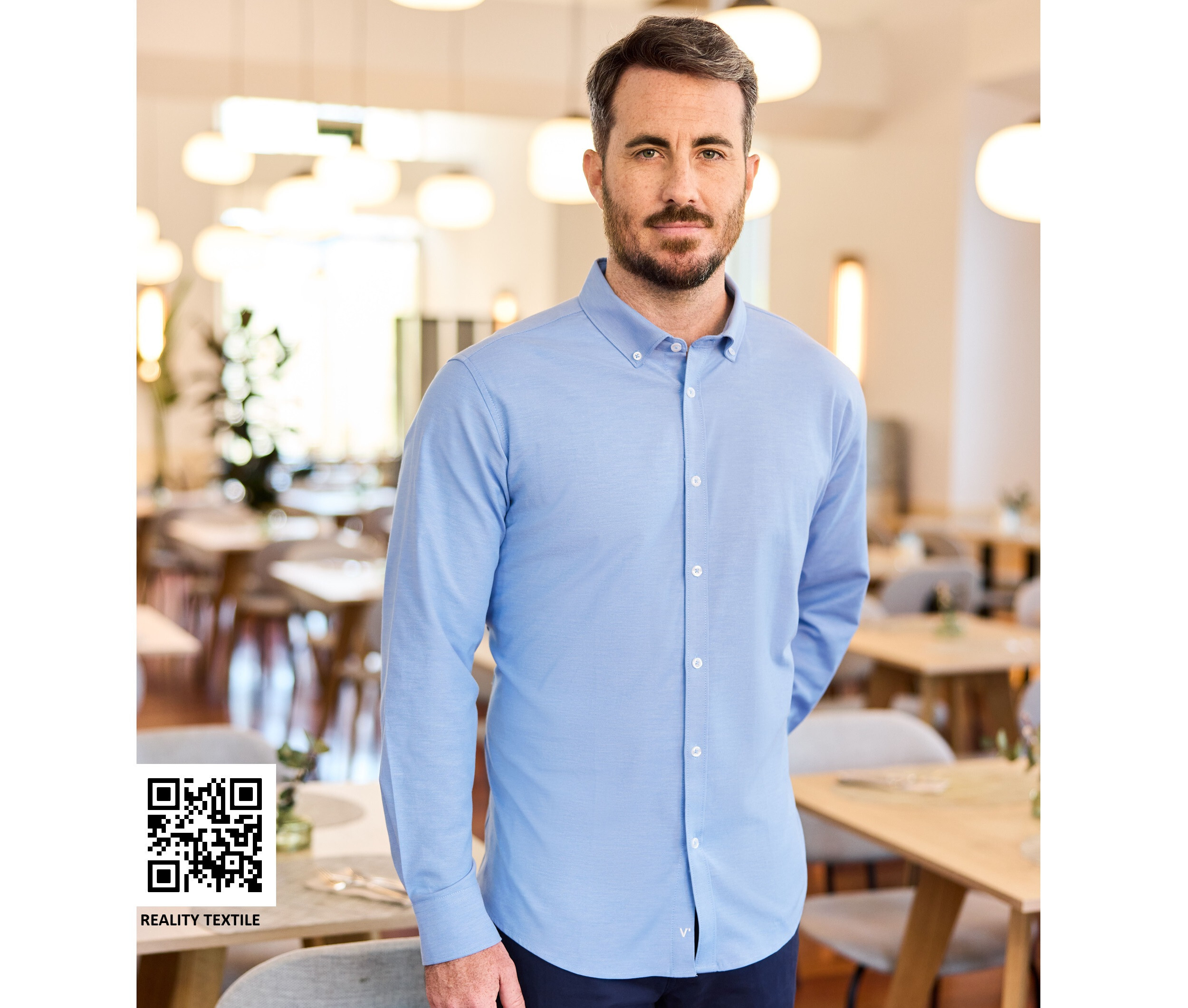 Hemden VELILLA MEN'S LONG-SLEEVE STRETCH OXFORD SHIRT voor bedrukking &amp; borduring