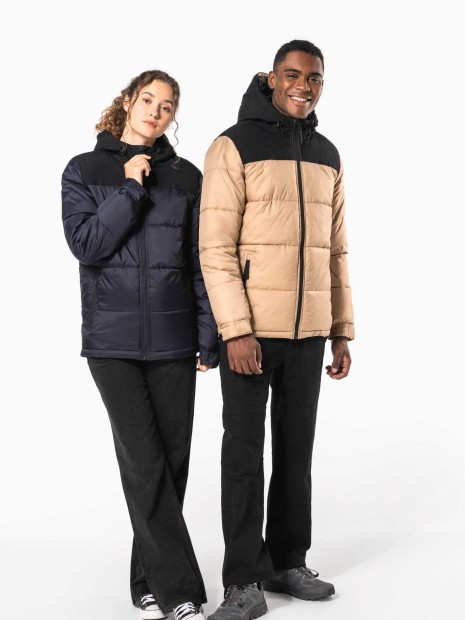 Vestes à personnaliser KARIBAN Parka matelassée à capuche bi-ton unisexe 