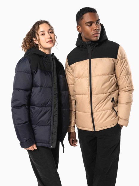 Vestes à personnaliser KARIBAN Parka matelassée à capuche bi-ton unisexe 