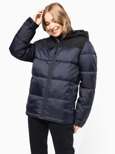 Vestes à personnaliser KARIBAN Parka matelassée à capuche bi-ton unisexe 