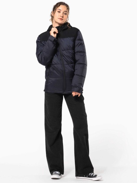 Vestes à personnaliser KARIBAN Parka matelassée à capuche bi-ton unisexe 