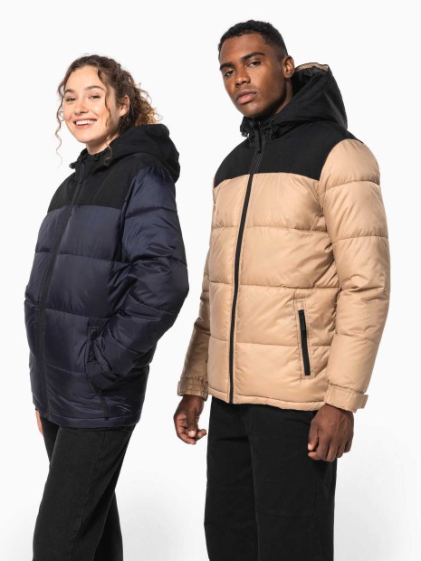 Vestes à personnaliser KARIBAN Parka matelassée à capuche bi-ton unisexe 
