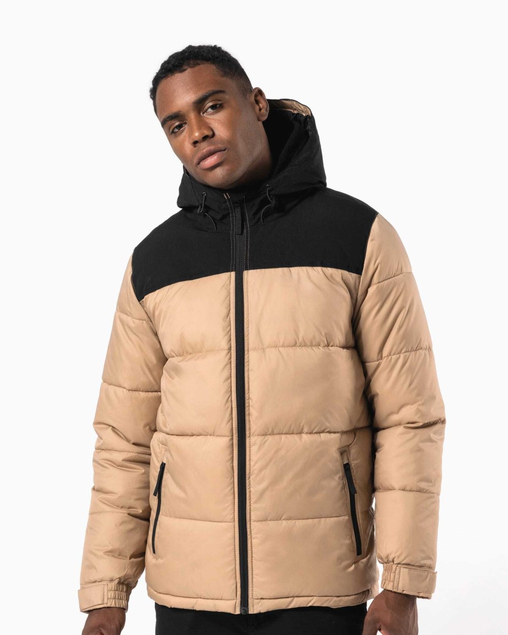 KARIBAN Unisex Steppparka mit Kapuze in zwei Farbtönen Jacken personalisierbar