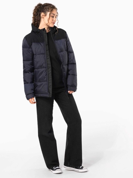 Vestes à personnaliser KARIBAN Parka matelassée à capuche bi-ton unisexe 