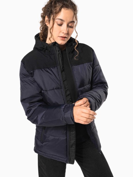 Vestes à personnaliser KARIBAN Parka matelassée à capuche bi-ton unisexe 