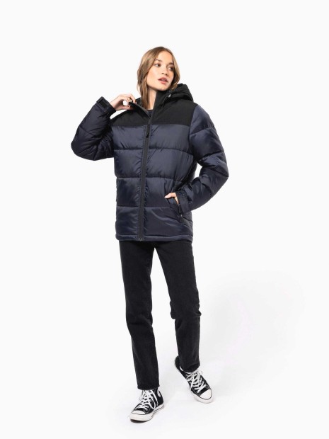 Vestes à personnaliser KARIBAN Parka matelassée à capuche bi-ton unisexe 